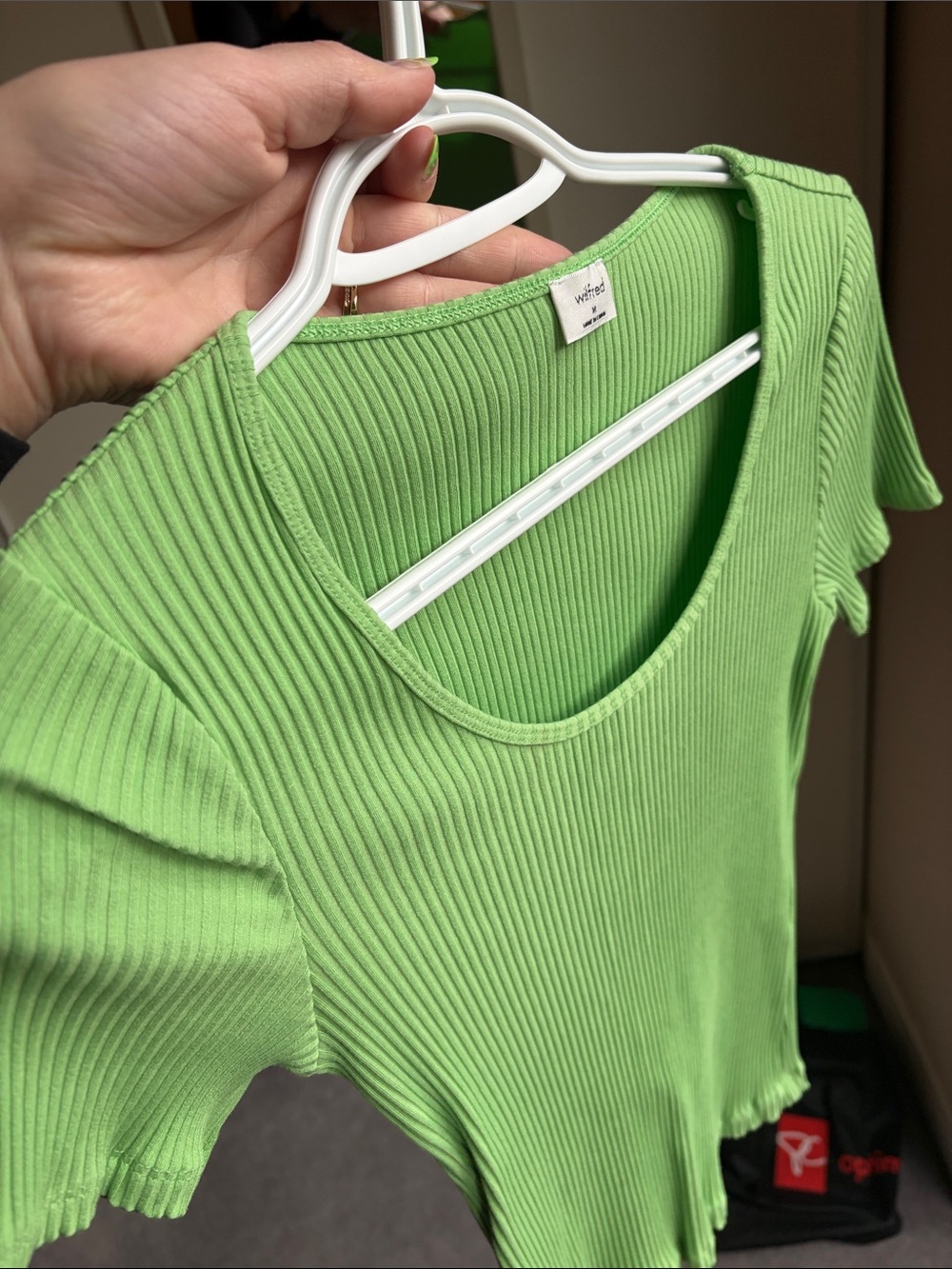Wilfred Green Ribbed Scoop Neck Women's Top - Picture 4 of 4